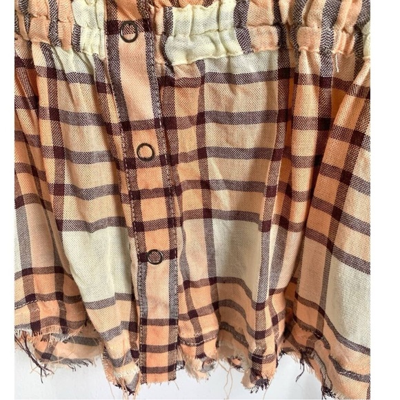 We the Free (Free People) Pacific Dawn Plaid Top Size Large - Picture 7 of 7